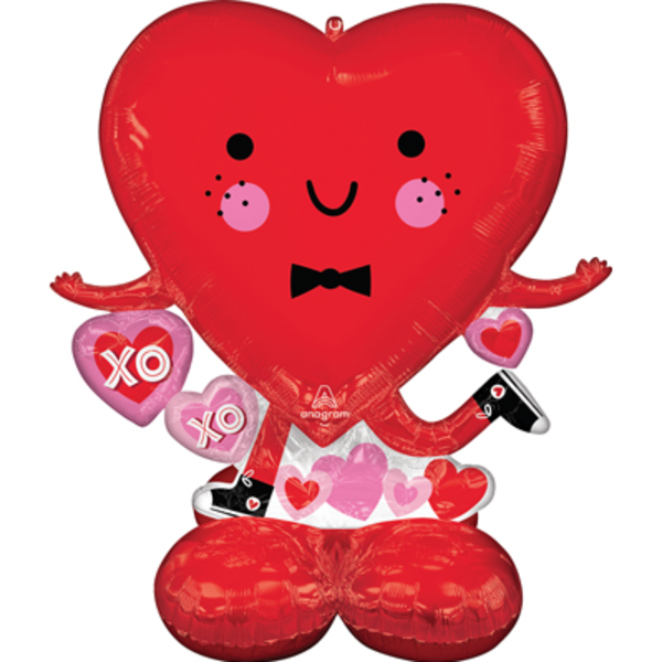 AirLoonz Valentine's Day Happy Heart Decorative Air-Filled Balloon