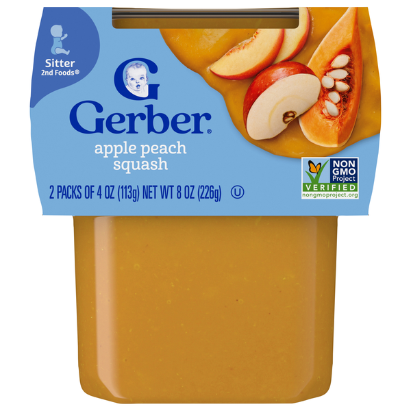 Gerber Natural 2nd Baby Food Apple Peach Squash - 2 ct