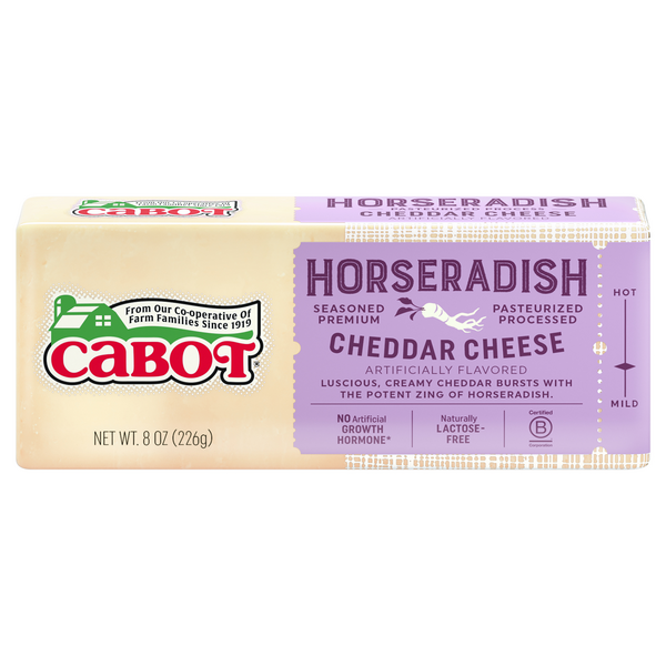 Save on Cabot Cheddar Cheese Horseradish Chunk Order Online Delivery