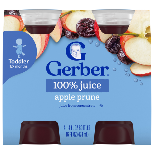 Gerber Toddler Apple Prune Juice - 4 pk