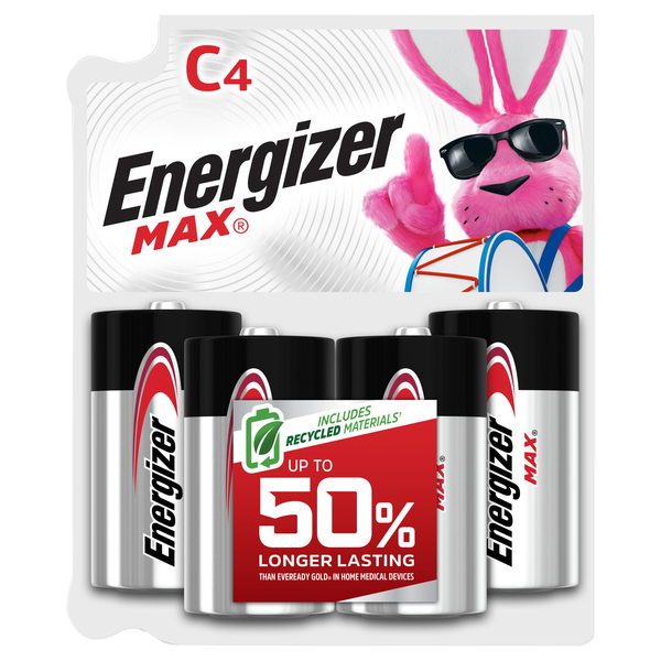 Energizer Max + Powerseal Batteries Size C