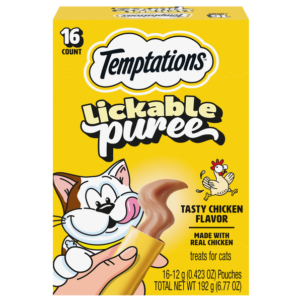 Temptations Creamy Puree with Chicken Cat Treats - 16 ct
