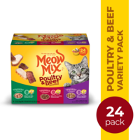Meow Mix Poultry & Beef Favorites Variety Pack Adult Wet Cat Food - 24 ct