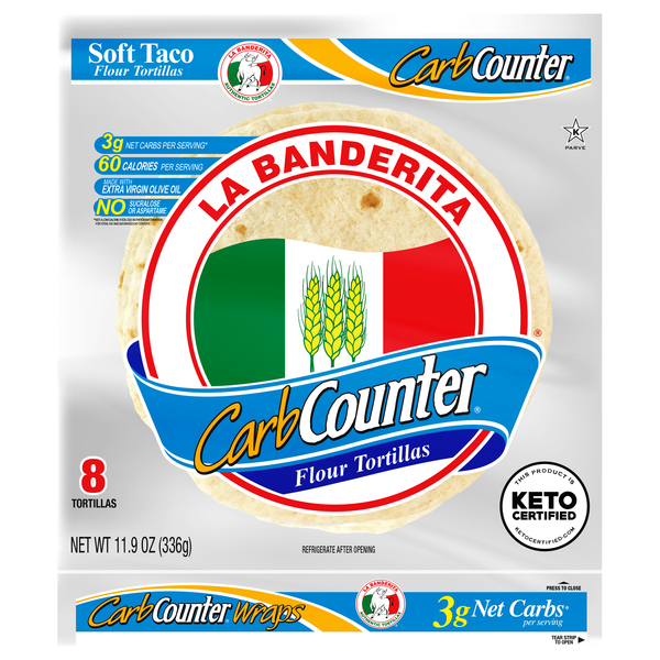 Save on La Banderita Carb Counter Keto Lean Flour Tortillas Soft Taco