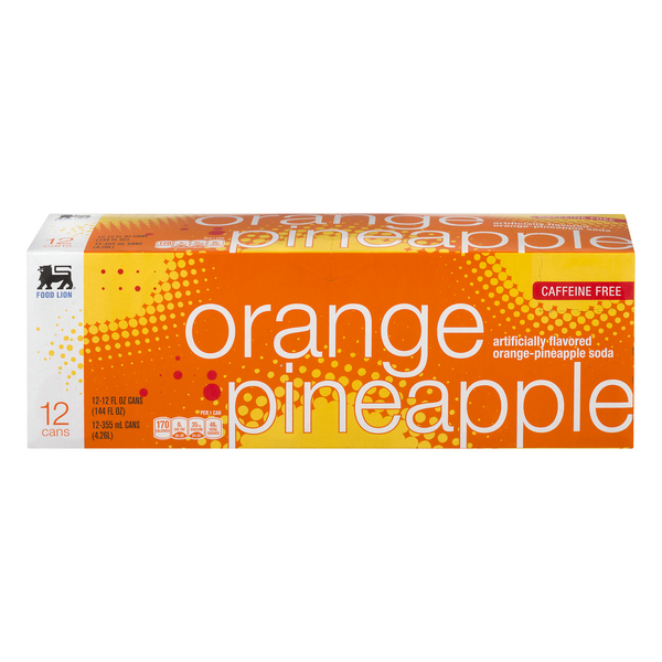 Save on Food Lion Orange Pineapple Soda Caffeine Free 12 pk Order