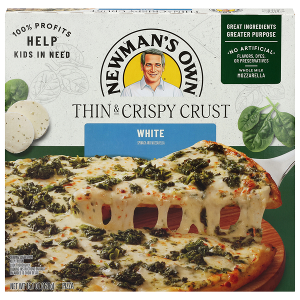 Newman's Own Thin & Crispy Crust White Pizza Frozen with Spinach