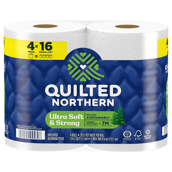 Quilted Northern Ultra Soft & Strong Mega Roll 2-Ply Toilet Paper - 4 ct