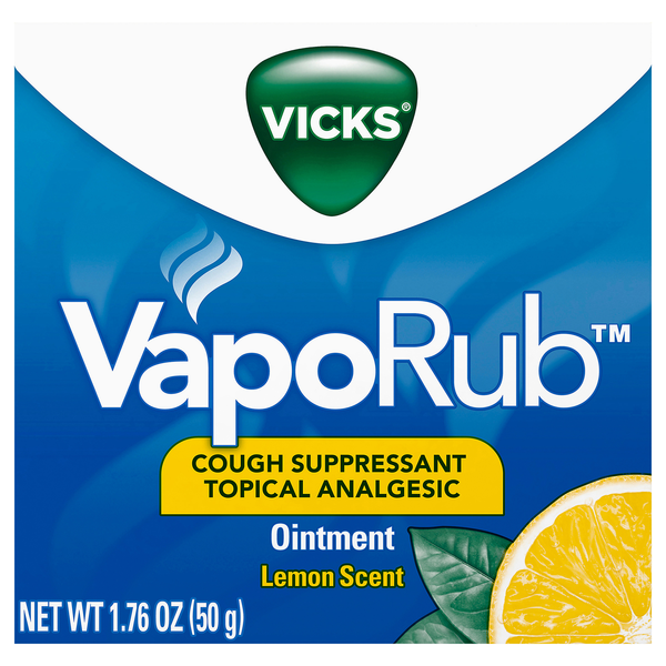Vicks VapoRub Cough Suppressant Lemon Scent Topical Analgesic