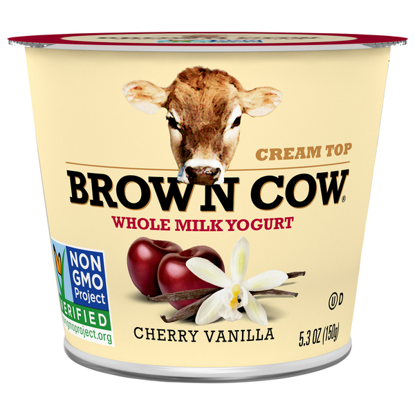 Brown Cow Cream Top Whole Milk Cherry Vanilla Yogurt Cup