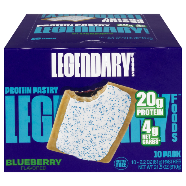 Legendary Foods Blueberry Flavored Protein Pastry - 10 ct