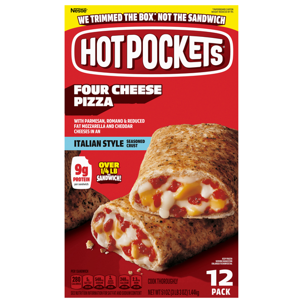 HOT POCKETS Four Cheese Pizza Seasoned Crust Sandwiches - 12 ct Frozen