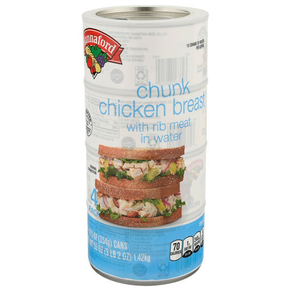 Hannaford Chunk Chicken Breast in Water - 4 ct