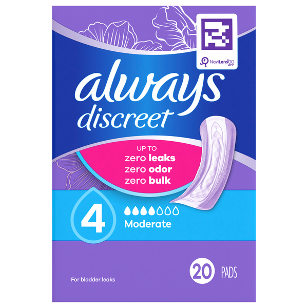 Always Discreet Bladder Leak Pads Moderate Size 4