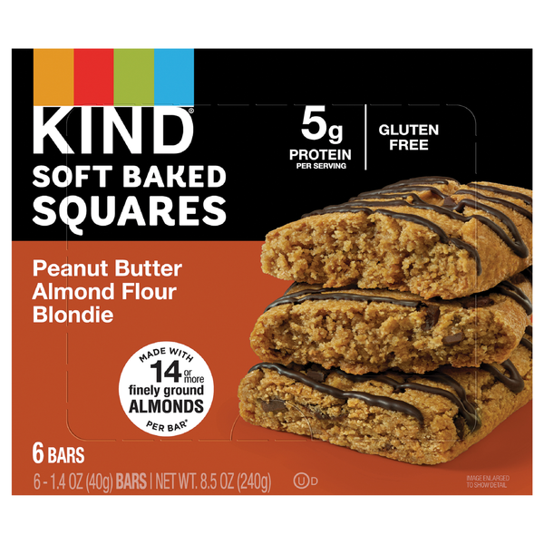 KIND Soft Baked Squares Peanut Butter Almond Flour Blondie Bars - 6 ct