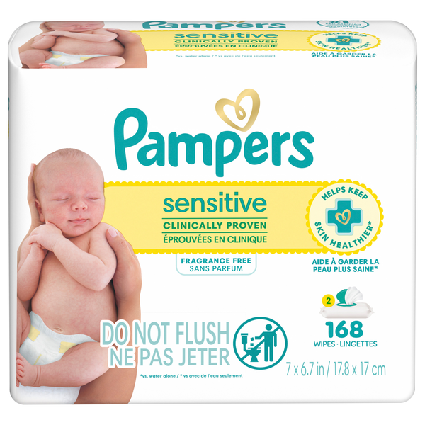 Pampers Sensitive Fragrance Free Baby Wipes Pop-Top - 2 pk