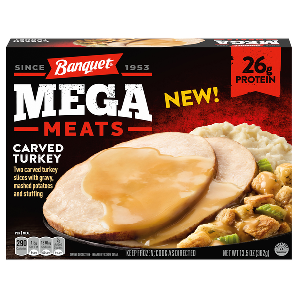 Banquet MEGA Meats Carved Turkey 26g Protein Frozen Meal