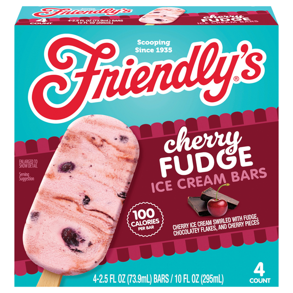 Friendly's Cherry Fudge Ice Cream Bars - 4 ct