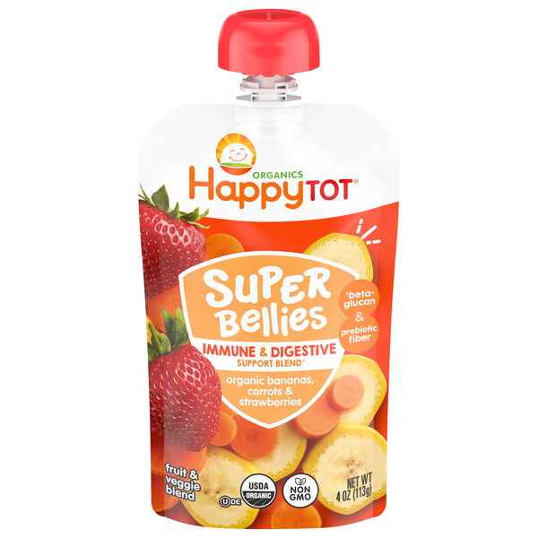 Happy Tot Organics Stage 4 Super Bellies Bananas Carrots & Strawberries
