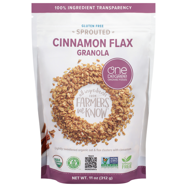 One Degree Organic Gluten Free Sprouted Cinnamon Flax Granola
