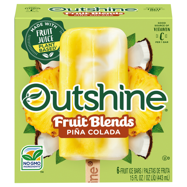 Outshine Fruit Blends Pina Colada Ice Bars - 6 ct