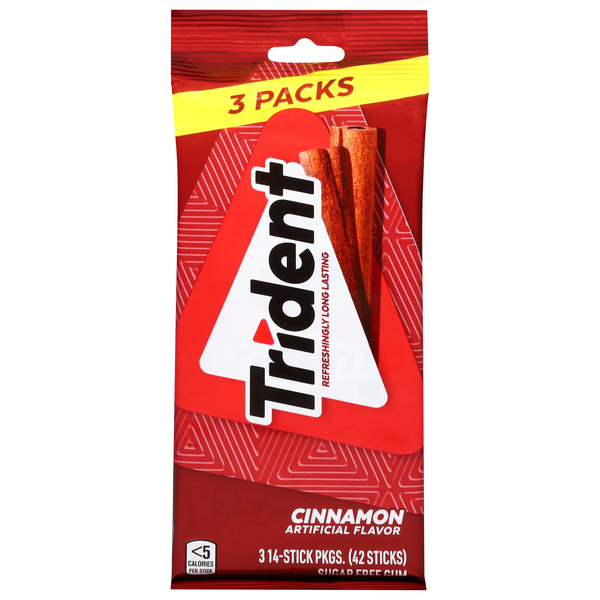 Trident Sugar Free Cinnamon Flavored Gum - 3 pk