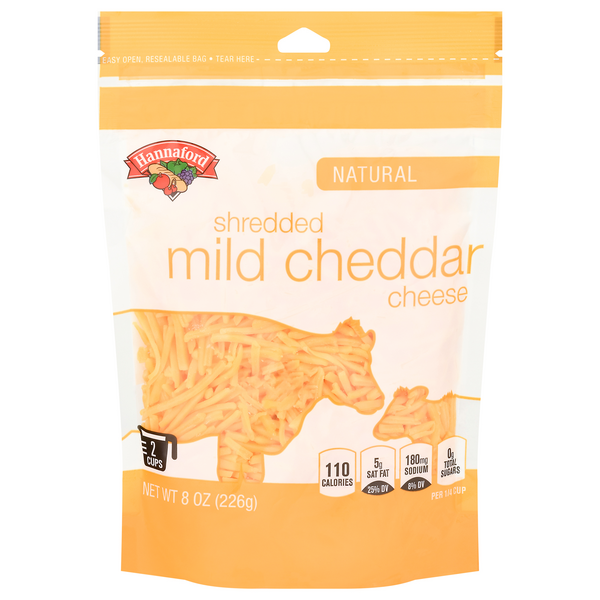 Hannaford Natural Shredded Mild Yellow Cheddar Cheese