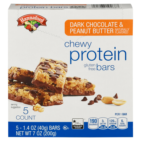 Hannaford Dark Chocolate & Peanut Butter 10g Chewy Protein Bar - 5 ct