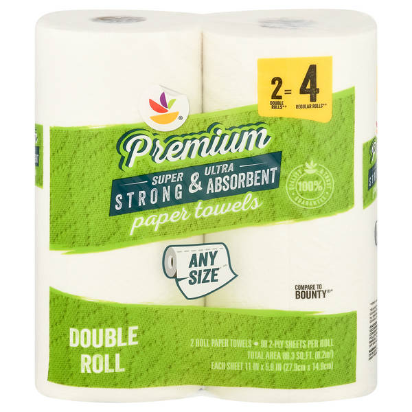 Our Brand Premium Any Size Double Roll 2-Ply Paper Towels - 2 ct