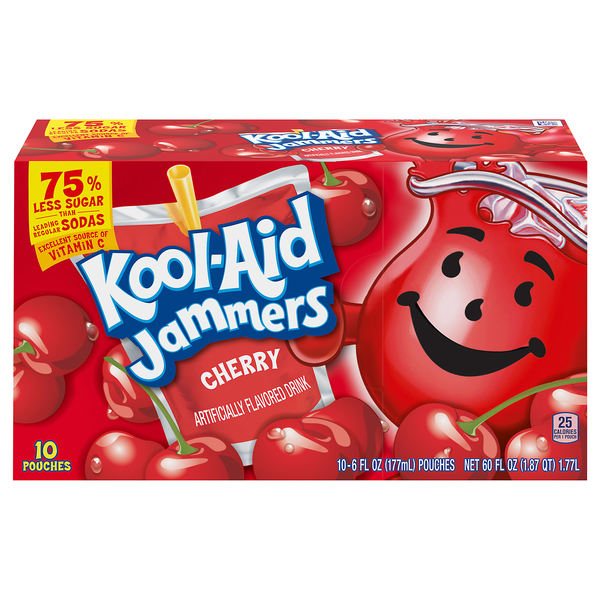 Kool-Aid Jammers Cherry Juice Drink Pouches - 10 pk