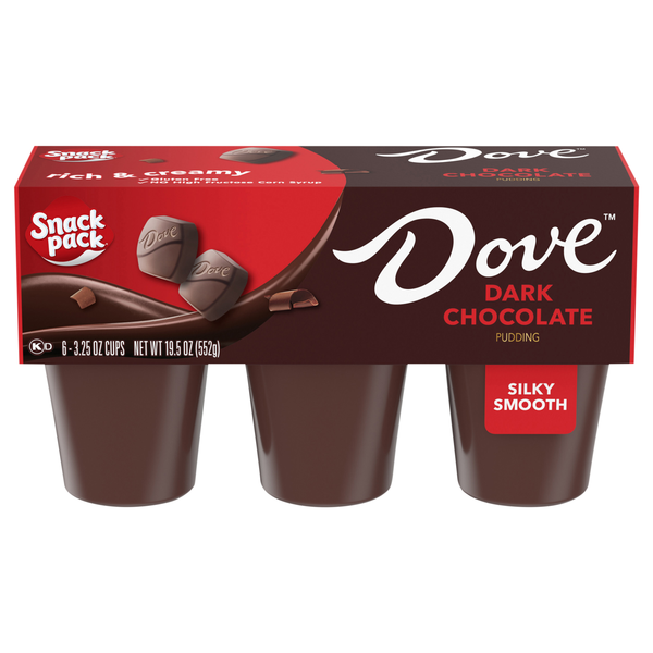 Snack Pack DOVE Dark Chocolate Pudding Cups - 6 ct
