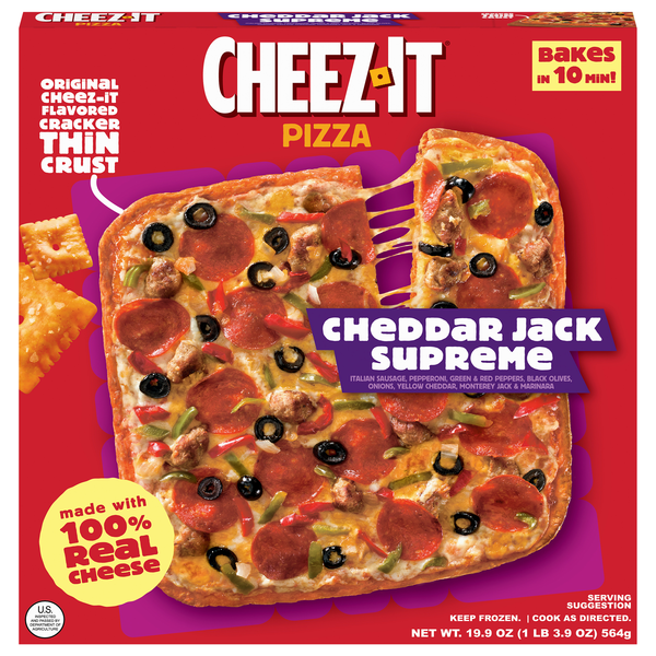 Save on Cheez-It Thin Crust Cheddar Jack Supreme Pizza Frozen