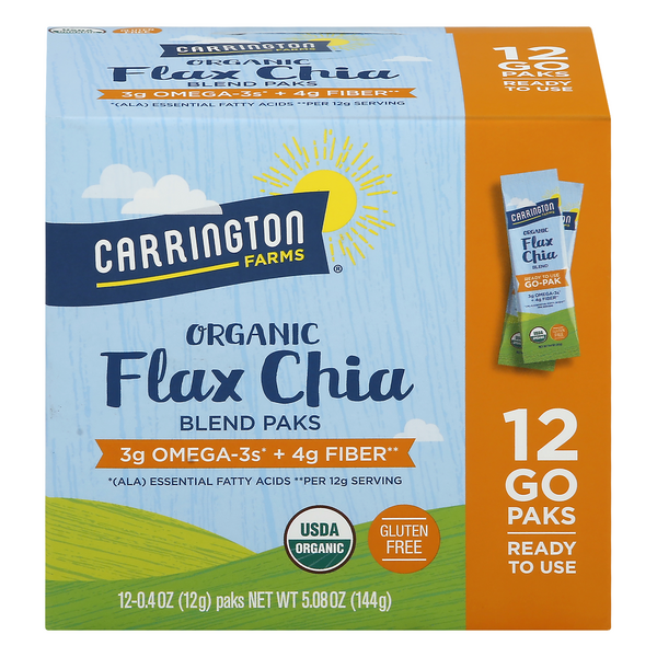 Carrington Farms Flax Chia Blend Paks Organic Gluten Free - 12 ct