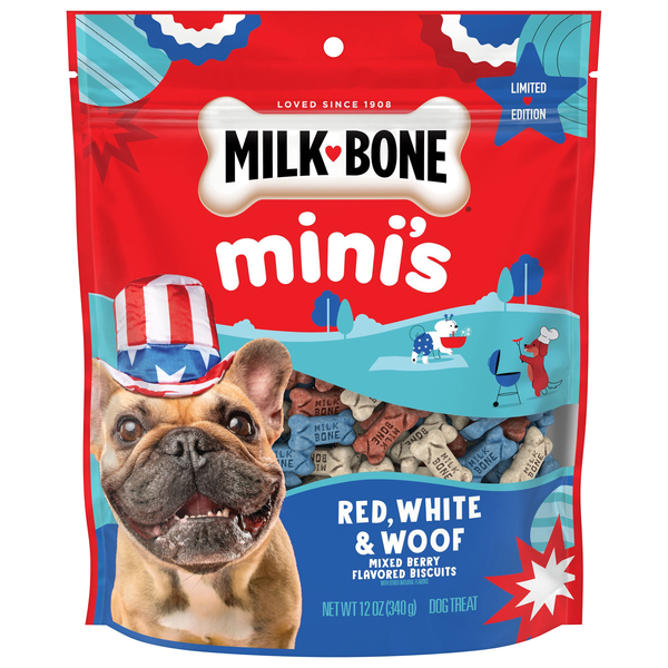 Milk-Bone Mini's Red White & Woof Mixed Berry Biscuits Dog Treats