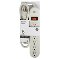 GE Grounded Power Strip Indoor 6-Outlet 3 Feet