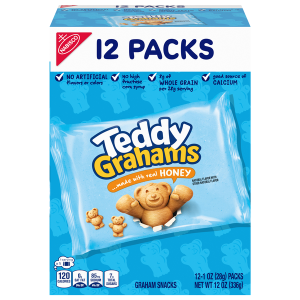Nabisco Teddy Grahams Honey Crackers Packs - 12 ct