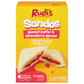 Rudi's Sandos Peanut Butter & Strawberry Spread Sandwiches - 4 ct Frozen