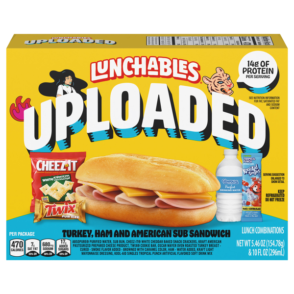 Lunchables Uploaded Turkey Ham & American Sub Sandwich Lunch Combination