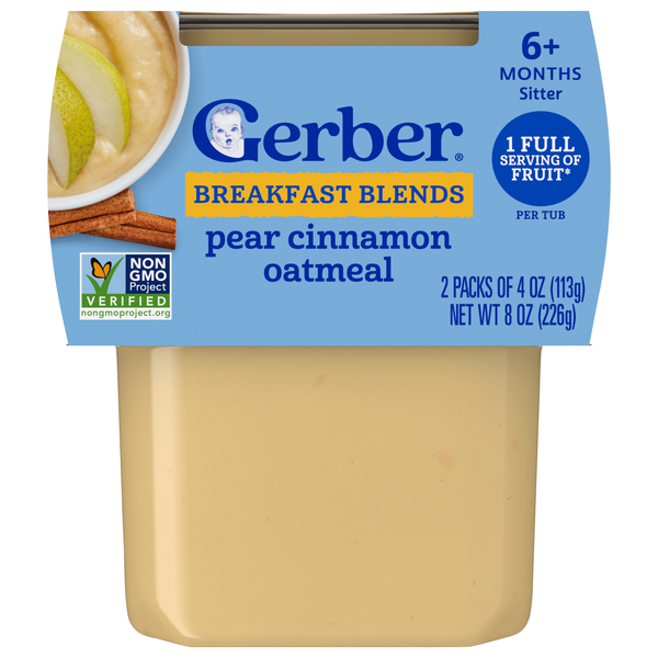 Gerber 2nd Baby Food Pear Cinnamon with Oatmeal Cereal - 2 ct