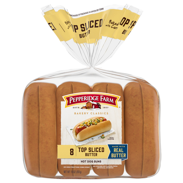 Save on Pepperidge Farm Bakery Classics Hot Dog Buns Butter Top Sliced
