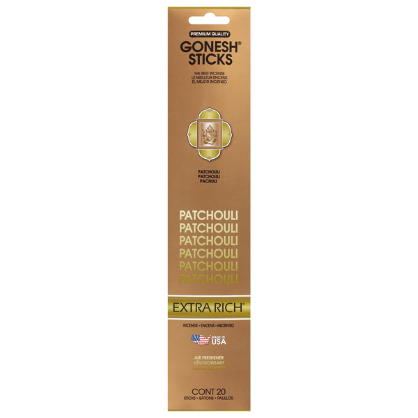 Gonesh Sticks Extra Rich Patchouli Incense Air Freshener