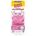 Glad ForceFlex Tall Kitchen Drawstring Trash Bags Cherry Blossom 13 Gallon