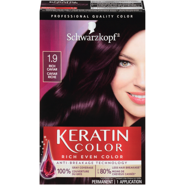 Schwarzkopf Keratin Permanent Hair Color Rich Caviar 1.9