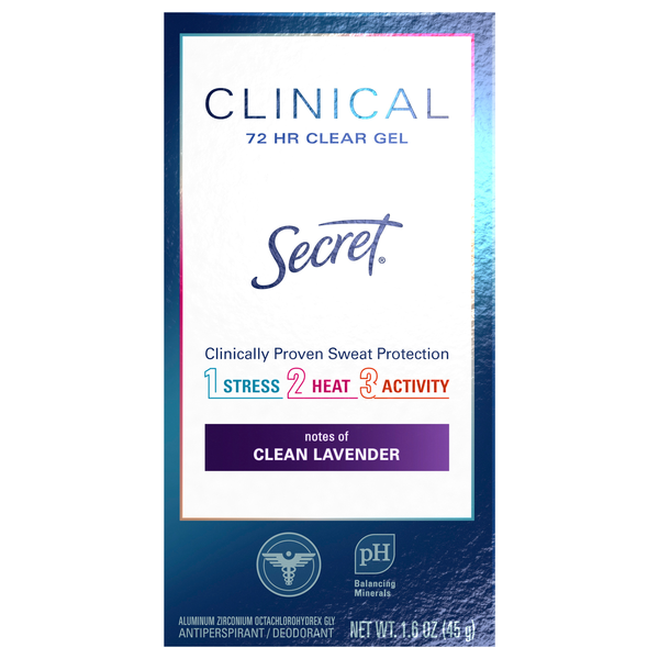 Secret Clinical Notes of Clean Lavender Antiperspirant Deodorant Clear Gel