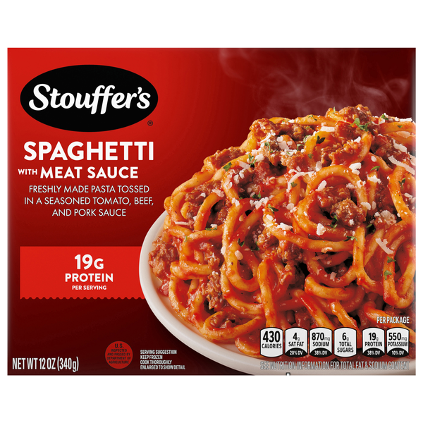 Stouffer's Spaghetti with Meat Sauce 19g Protein Frozen Meal