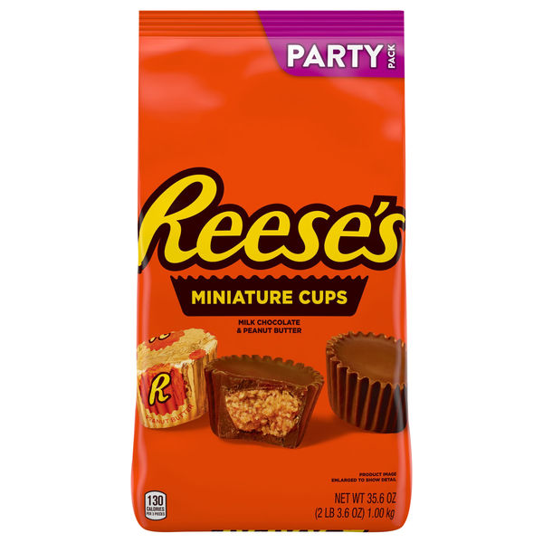 Reese's Milk Chocolate Peanut Butter Cups Candy Miniatures Party Pack