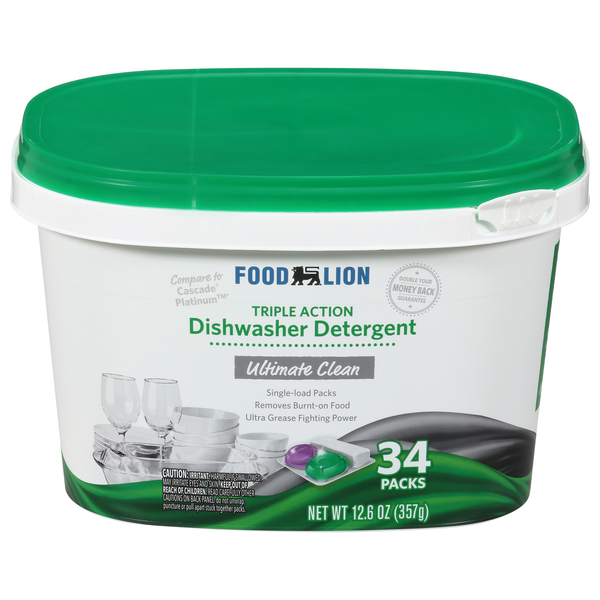 Food Lion Ultimate Clean Triple Action Dishwasher Detergent Packs - 34 ct