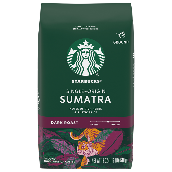 Save on Starbucks Sumatra SingleOrigin Dark Roast Coffee (Ground