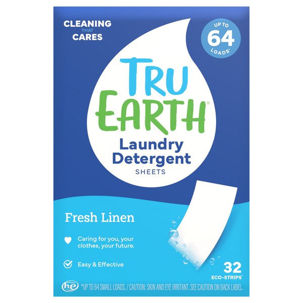 Tru Earth Ultra Concentrated Fresh Linen Laundry Detergent Eco-Strips