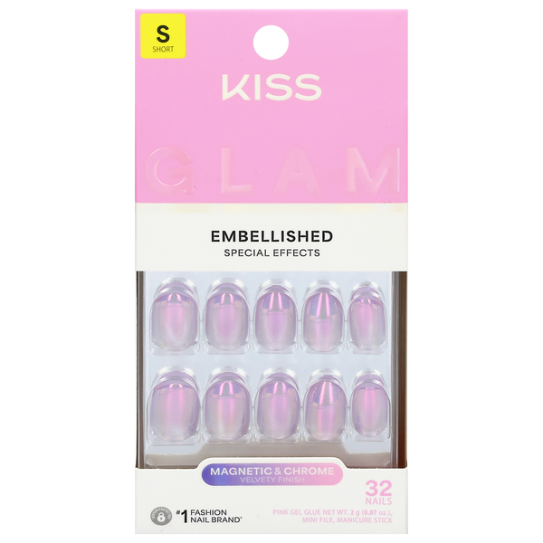 Kiss Glam Embellished Nails Short Length One N Only