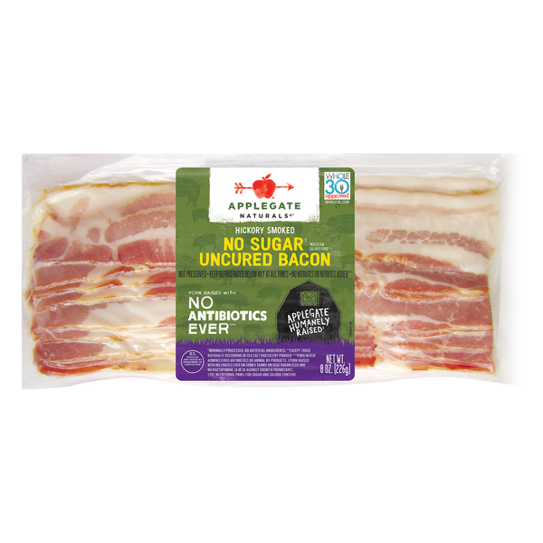 Applegate Naturals No Sugar Hickory Smoked Uncured Bacon Sliced